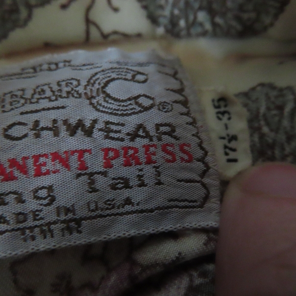 Vtg H Bar C Ranchwear Long Tail Pearl Snap Shirt Mens Western Cowboy Boho - Picture 10 of 10